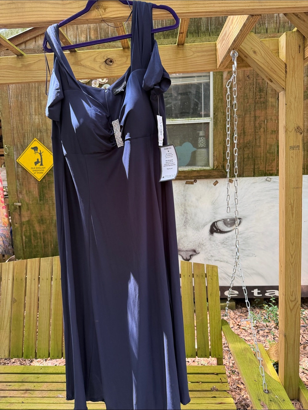 Navy Evening Gown with bling NWT Macy’s r and m Richards, 22W